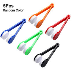 5 uds. Cepillo creativo para gafas de dos lados, limpieza de gafas portátil, frotar, limpiador de gafas de microfibra suave, herramientas de limpieza