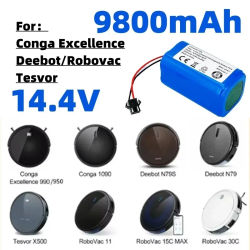 Baterías de repuesto para Conga Excellence 990 1090 1790 1990, Deebot N79S N79 DN622, Robovac 11 y Tesvor X5 14.4V.