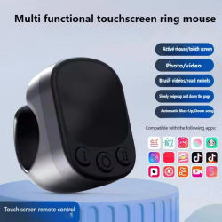 Mini control remoto inalámbrico con panel táctil, anillo de desplazamiento, volteador de página Bluetooth para iPhone, Android, iPad, controlador, recargable por USB