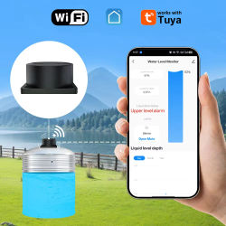 Tuya WiFi Monitor de nivel de líquido Sensor Monitor de nivel de tanque móvil con alarmas en tiempo Real aplicación remota Control alarma interior del hogar