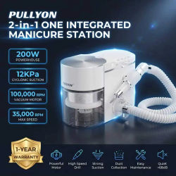 Máquina Profesional 2 en 1 para Manicura y Pedicura de 200W, con Colector de Polvo Integrado, Sin Escobillas, 35000 RPM, Estación de Manicura con Aspiradora y Lima Eléctrica