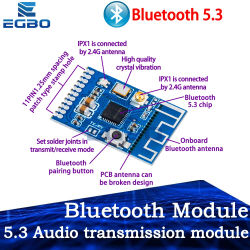 Módulo Bluetooth EGBO 5,3 módulo transmisor de Audio transceptor estéreo GFSK placa de auriculares altavoz inalámbrico KCX_ BT_ EMITTER 5