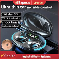 Auriculares X55 para dormir, miniauriculares inalámbricos para el trabajo, TWS, Bluetooth, estéreo, oculto, con micrófono, llamada HD, resistentes al agua