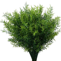 7 tenedores de flores artificiales, hierba de plástico, florero de jardín para boda, hogar, accesorios de fotografía Diy, planta falsa de bonsái interior