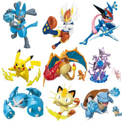 Bloques de construcción de Pokémon para niños, juguete de Pikachu, Charmander, Squirtle, modelo de juguete para decoración del hogar, planta en maceta, flor, ladrillo, niña, regalo, nuevo