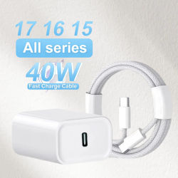 Cargador PD de 40W con Carga Rápida USB C para iPhone 17 16 15 14 Pro Max Mini, Cargador de Teléfono Tipo C con Carga Rápida, Adaptador de Corriente