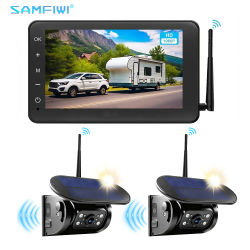Cámara de respaldo solar magnética inalámbrica de 7 pulgadas con monitor WiFi, instalación fácil en 1 minuto para coche, camión, RV, cámaras traseras laterales impermeables