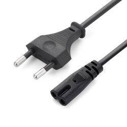 Cable de alimentación UE de 1,5 M, Cable de extensión de alimentación IEC320 C7 de 2 pines para cargador de ordenador portátil Dell, altavoz de Radio de impresora Canon Epson PS4 XBOX One S