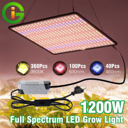 Luz LED de cultivo, lámpara Phyto de espectro completo AC85-240V 40W para tienda de cultivo interior, luz de crecimiento de plantas