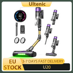 Aspiradora inalámbrica Ultenic U20, succión de 55 000 Pa, depósito de polvo de 1,5 L, tiempo de funcionamiento de 60 minutos, varilla flexible de 65 cm, filtración de 7 etapas