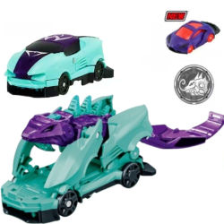 Screechers Wild Violence Transformation Anime Action Figure Robot Burst Deformation Car Beast 360 ° Juguetes para Niños con Chip de Captura Flip