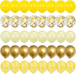 Globos de confeti de Metal de látex amarillo, decoraciones de feliz cumpleaños, Globos mate, decoración para fiesta de Halloween y boda, Baby Shower