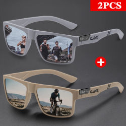 KAROS 2PCS Gafas de sol deportivas polarizadas cuadradas retro ligeras UV400 para pescar y conducir gafas unisex vintage para exteriores