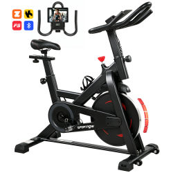 SPORTNOW Bicicleta Estática con Resistencia Magnética Ajustable App Bluetooth