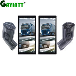 GAYINTT BSD alarma de Radar coche DVR grabación de vídeo 2 canales AHD cámara de visión lateral con autobuses de camión Monitor de espejo trasero de 10,36 pulgadas