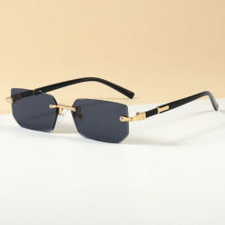 Gafas de sol sin montura a la moda para hombres y mujeres, gafas de sol sin marco populares, gafas de sol clásicas para hombre y mujer, gafas de sol cuadradas pequeñas para viajar en verano