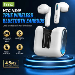 Audífonos Inalámbricos HTC NE49 TWS Bluetooth con Traductor IA, Cancelación de Ruido ENC, Batería de 40H, Control Táctil, Estéreo, Deportivos