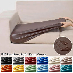 Fundas de asiento de sofá impermeables de cuero PU, funda de sofá elástica de Color sólido para sala de estar, Protector de muebles, funda de sofá de oficina