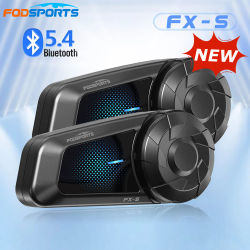 2 uds Fodsports FX-S Intercomunicador de motocicleta BT5.4 casco auriculares Bluetooth Moto Interfono 1000m Comunicador, impermeable