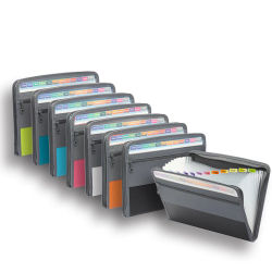 Organizador de archivos de acordeón con cremallera segura, carpeta de archivos expandible de 13 bolsillos con estuche frontal para lápices, suministros escolares y de oficina