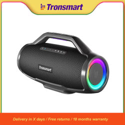 Altavoz Bluetooth Tronsmart Bang Max, Altavoz Inalámbrico Potente con 130W, Entrada para Guitarra/Micrófono, Sincronización con más de 100 Altavoces, Control por Aplicación