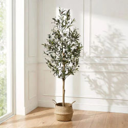HAUSPROFI Olivo Artificial de 120/150/180cm - Plantas Artificiales con Tronco de Madera para Decoración de Sala de Estar u Oficina, Decoración de Primavera