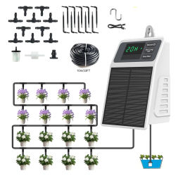 Nuevo Programador de Riego Solar por Goteo, Suministros de Riego Automático para Plantas, Temporizador de Agua para Plantas Colgantes en Invernaderos y Balcones del Hogar