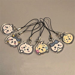 Chikawas Cartoon Cute Style Hachiware USAG ./Cadena para teléfono móvil Colgante acrílico para teléfono móvil Cordón Colgante Pequeño regalo