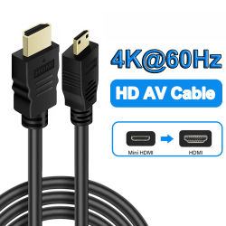 Mini Cable HDMI 4K 60Hz HDMI a Mini HDMI 2,0 Cable para cámara tabletas Monitor de ordenador portátil HDTV Mini HDMI macho a HDMI macho