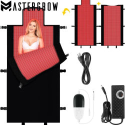 Manta de Terapia de Luz Roja con 325/1370/2570 LEDs, 660nm 850nm, Almohadilla de Fototerapia con Calor para Alivio del Dolor Corporal y Lumbar