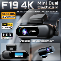 Cámara de salpicadero para coches, grabación 4K UHD, cámara delantera y trasera para coche, grabadora de visión nocturna HDR, Wi-Fi integrado, Monitor de aplicación de modo de estacionamiento 24H