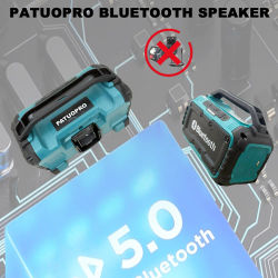 PATUOPRO Altavoz portátil Altavoz Bluetooth inalámbrico con puerto USB Herramientas eléctricas de exterior para el hogar para batería Makita de 18 V (sin batería)