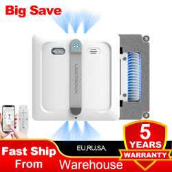 2026 NUEVO Robot limpiacristales Liectroux S9 con 2 cepillos, spray de bomba con 6 boquillas, motor sin escobillas, succión 9KPa, para vidrio sin marco, 8 microrruptores, cable y cuerda 2 en 1,app y