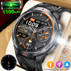 LIGE 1100mAh batería grande reloj inteligente 1,7 "pantalla completa táctil Bluetooth Smartwatch hombres Monitor de ritmo cardíaco durante el sueño relojes con brújula