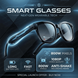 Gafas Inteligentes con IA, Cámara HD 1080P, Grabadora de Video, Auriculares Inalámbricos Bluetooth 5.4, Resistentes al Agua IP65, Deportivas, para Hombre y Mujer
