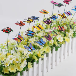 50-10 Uds mariposa de simulación estacas de mariposa coloridas hogar jardín patio planta maceta decoración de mariposa multiusos