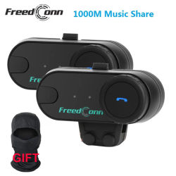 FreedConn-intercomunicador TCOM VB para casco de motocicleta, auriculares con Bluetooth 5,0, interfono FM, comunicador para casco, altavoz para regalo