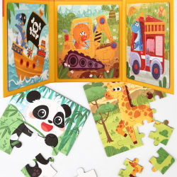 Juegos de rompecabezas magnéticos para niños, rompecabezas de animales de dibujos animados silencioso y ocupado, juguetes educativos Montessori para bebés, regalos tempranos para niños
