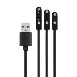 Cable de carga magnético para reloj inteligente, 2 pines, distancia de 2,84/4/7,62mm, Cables de cargador de energía USB novedosos, color negro, Universal
