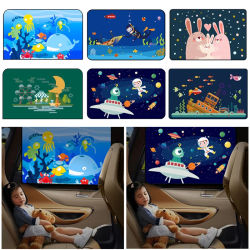 Cortina protectora UV magnética para ventana lateral, cubierta parasol Universal para coche, cubierta parasol para bebés y niños, estilo de coche de dibujos animados bonitos