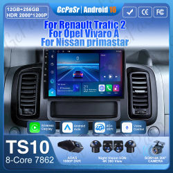 Radio para Auto Renault Trafic 2, Opel Vivaro A, Nissan Primastar 2001 - 2014, Reproductor de Video, Carplay, Sin 2din, Multimedia, GPS, Bluetooth