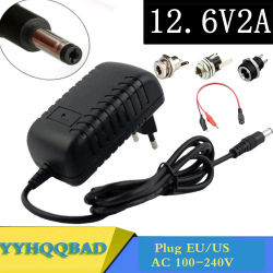 Cargador de batería de litio 12,6 V 2A 18650 para batería de iones de litio de 12 V, serie 3, cargador inteligente de polímero, paquete de baterías 18650, 5,5 mm x 2,1 mm CC