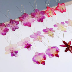 Pendientes Únicos de Flor de Orquídea Hechos a Mano con Resina Epoxi, Pendientes de Flores Naturales, Serie de Plantas, Joyería Floral de Resina, Venta al por Mayor, Personalizados