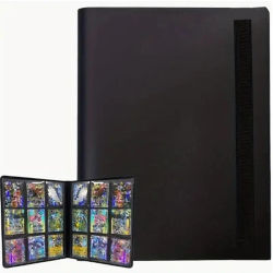 Carpeta de tarjetas 160/360/480, soporte para tarjetas comerciales, carpeta de cubierta PP para tarjetas, libro de tarjetas de carga lateral duradero con tarjetas de juego, 1 ud.