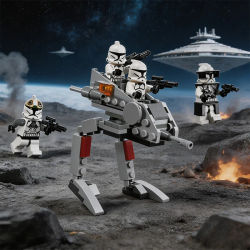 Figura de Acción de Robot de Asalto de Soldado Clon Élite de Star Wars 9488, Bloques de Construcción, Modelo Ensamblado, Juguete Coleccionable, Regalo para Niños