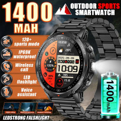 Reloj Inteligente Militar 2026 para Hombre, Batería de 1400mAh, Pantalla AMOLED de 1.7 Pulgadas, GPS Deportivo, Llamadas Bluetooth, Compatible con Android e iOS