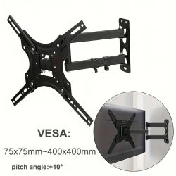 Soporte de pared para TV, Monitor LED LCD de 32-55 pulgadas, soporte de pared ajustable para TV, brazo largo extensible, soporte de pared para TV Max VESA 400x400mm