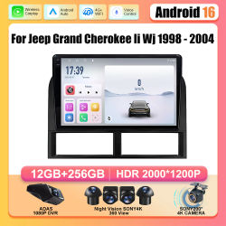 Android 16 para Jeep Grand Cherokee II WJ 1998-2004, Pantalla de Monitor, TV, GPS para Auto, Reproductor de Video, Autoradio, Navegación, Radio Estéreo