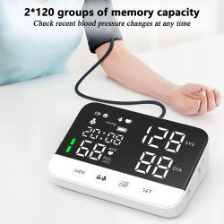Monitor de presión arterial, manguito de brazo, tensiómetro, tonómetro, esfigmomanómetro de voz Digital, monitores electrónicos médicos BP recargables