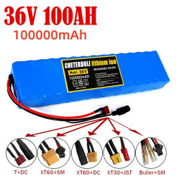 Batería de litio 10S3P 36V 100Ah, para patinete eléctrico, bicicletas y Scooters, equipada con BMS, carga equilibrada, cargador de 42V
